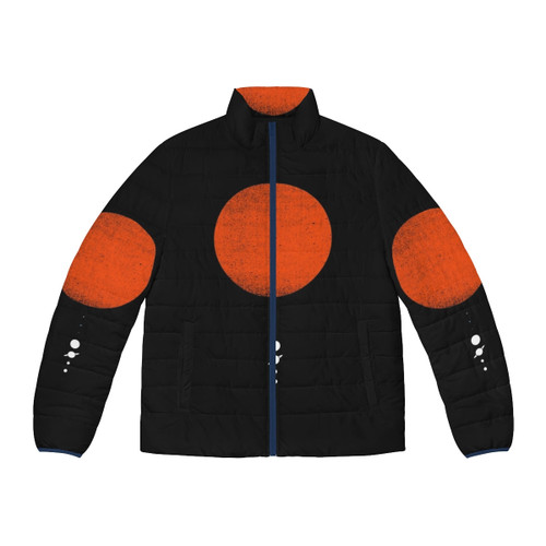 Minimalist Amitabha Buddha print puffer jacket