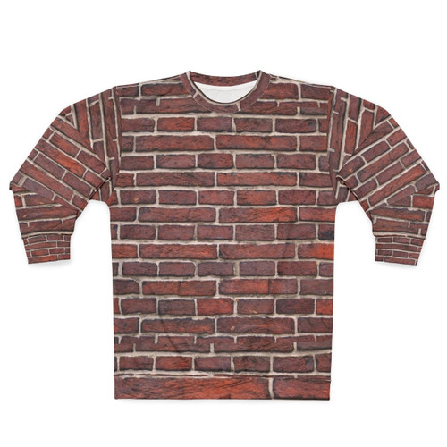Red brick wall pattern design on sweatshirt