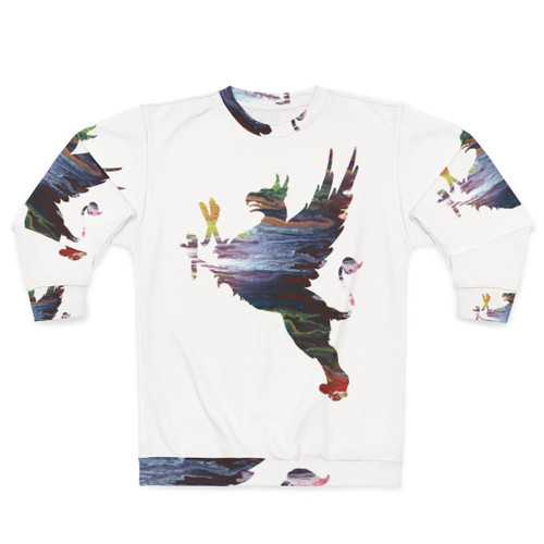Colorful gryphon silhouette abstract art sweatshirt for toddler boys