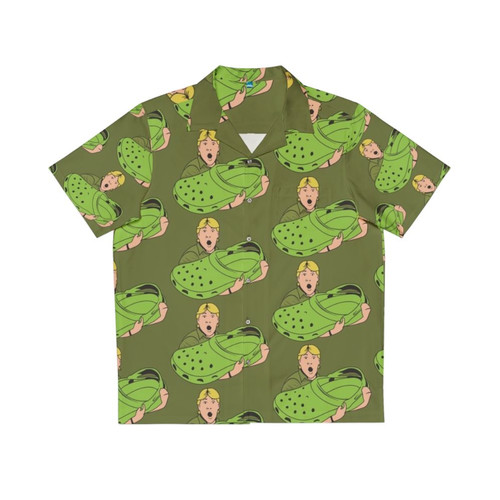 Croccy Hawaiian Shirt - Crocodile Print Parody Hawaiian Shirt