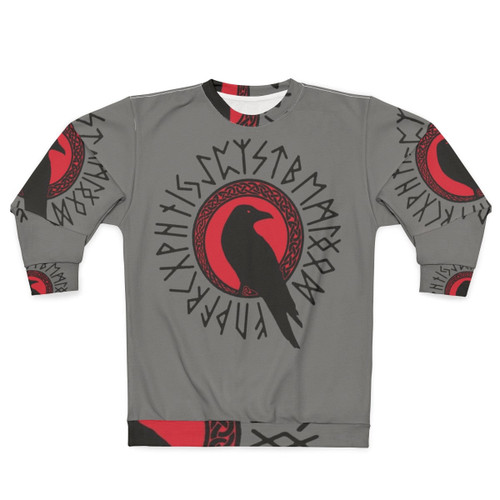 Viking raven futhark sweatshirt with celtic knot design