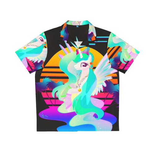 Synthwave Princess Celestia Retro Hawaiian Shirt