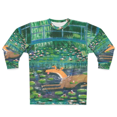 Greyhound Sweatshirt with Greympressionism Art by Rich Skipworth