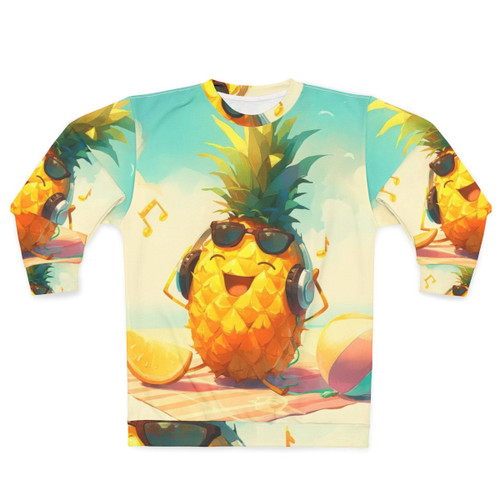 Funny pineapple listening to music sweatshirt