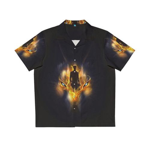 Dume Hawaiian Shirt featuring a tropical print inspired by the character Kanan Jarrus from Star Wars Rebels