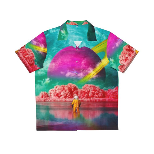 Surreal space-themed digital art Hawaiian shirt