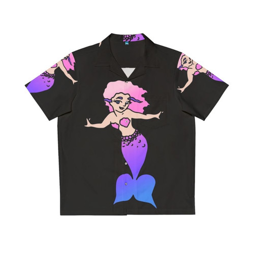 Mermaid Hawaiian Shirt for Kids - Tropical Pink Mermaid Print