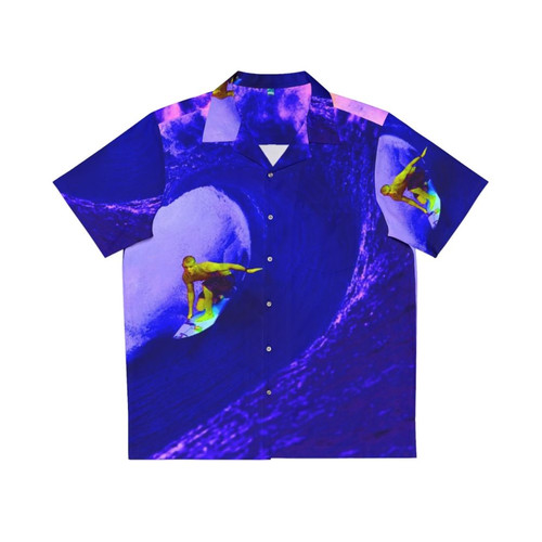 Tropical surfer Hawaiian shirt with vibrant floral and botanical print