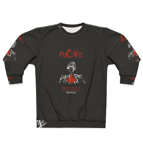 Fucovid Covid-19 Abstract Sculpture Head Sweatshirt