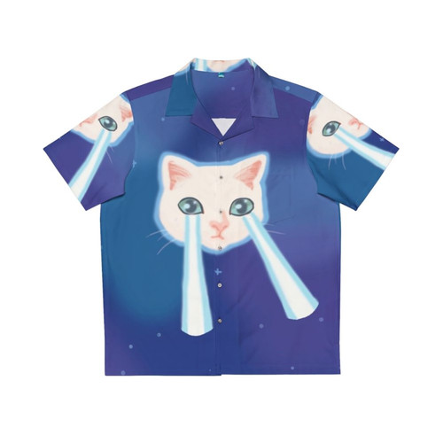Meme Cat Hawaiian Shirt with Vibrant Tropical Print Design