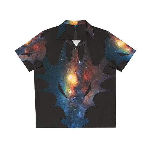 Cosmic watercolor dragon Hawaiian shirt with mythical and legendary animals