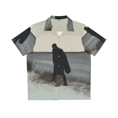 A Hawaiian shirt with a melancholy retrograde painting design