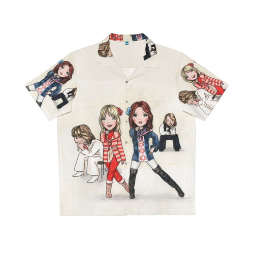 Colorful meet me hawaiian shirt with cartoon characters