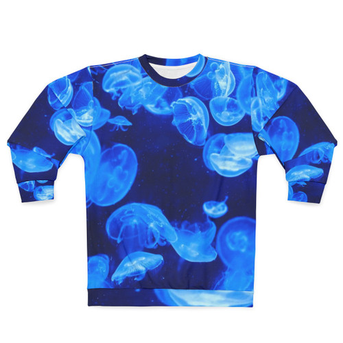 Blue Jellyfish Sweatshirt with Neon Glow