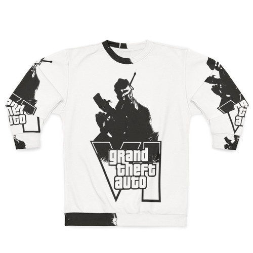 Grand Theft Auto Sweatshirt featuring retro gaming graphics
