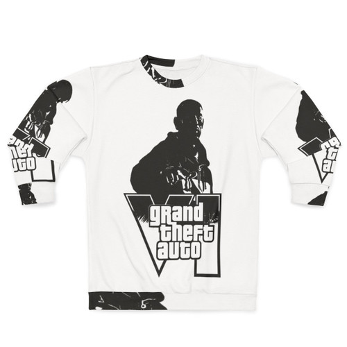 Grand Theft Auto Sweatshirt featuring retro gaming graphics