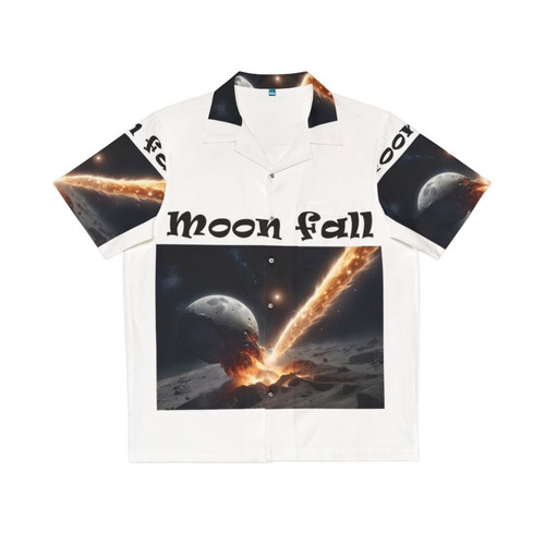 Cosmic Moonfall Hawaiian Shirt featuring a celestial, catastrophic space design
