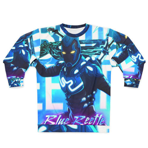 Blue Beetle Superhero Sweatshirt with Jaime Reyes Design