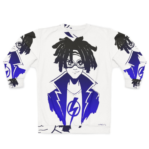 Gradient Static Sweatshirt featuring a cool superhero fanart design