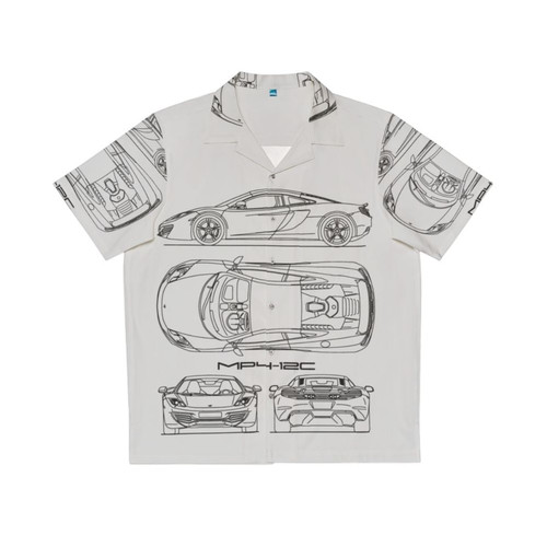 Mclaren MP4 12C Blueprint Hawaiian Shirt