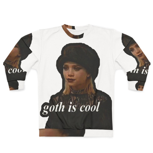 Goth and aesthetic sweatshirt with 90s and y2k fashion design