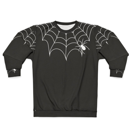 Black Widow Spider Web Collar Halloween Sweatshirt