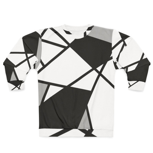 Black sweatshirt with modern geometric and abstract pattern design