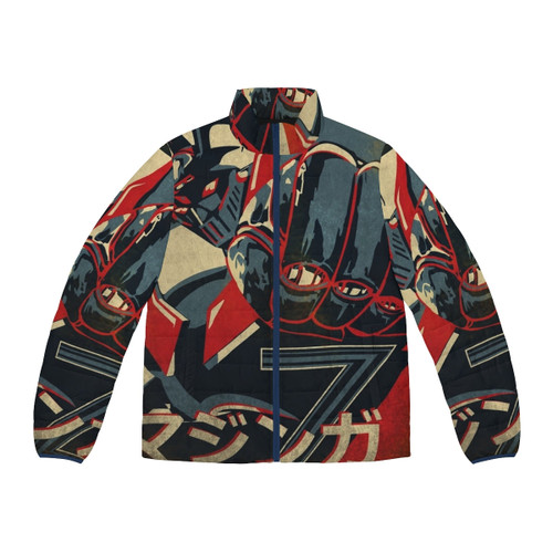 Mazinger Z Inspired Puffer Jacket featuring classic anime graphics