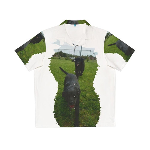 Doggos Hawaiian Shirt with dogs wearing colorful floral print