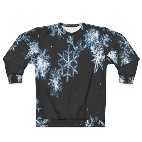 Black and white snowflake pattern sweatshirt