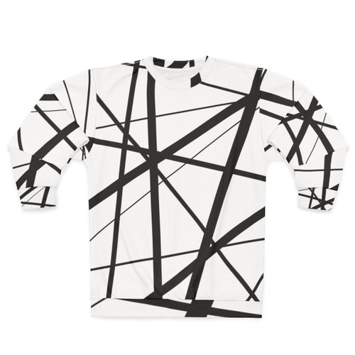 Geometric lines black and white minimalist sweatshirt