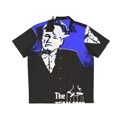 Conan O'Brien wearing a Hawaiian shirt in "The Godfather" style