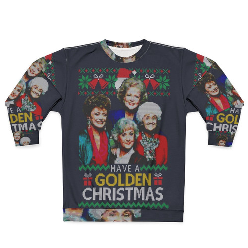 Golden Retro Christmas Sweatshirt - Ugly 80s Holiday Sweater