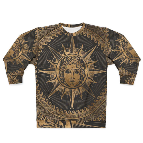 Golden Apollo Sun God Greek Key Ornament Sweatshirt