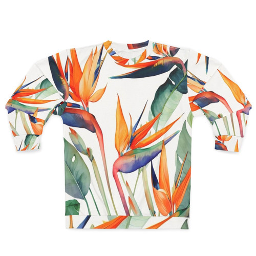 Colorful Birds of Paradise Pattern Sweatshirt
