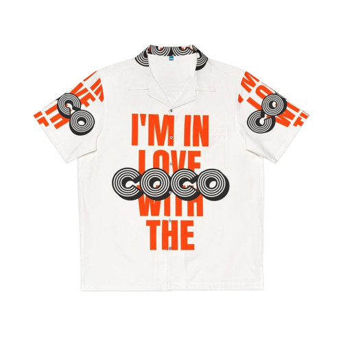 Conan O'Brien inspired "I'm In Love With The Coco" Hawaiian shirt with retro style lettering