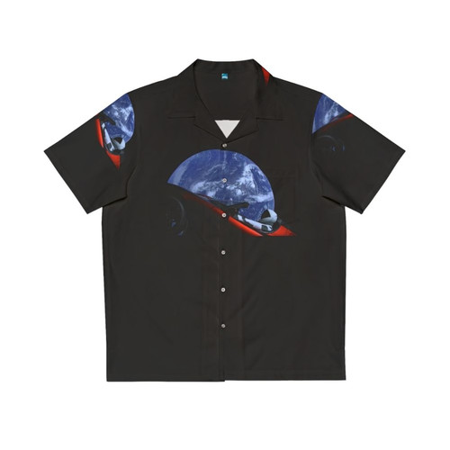 Starman in Tesla Roadster Hawaiian Shirt with Cosmic Space Background