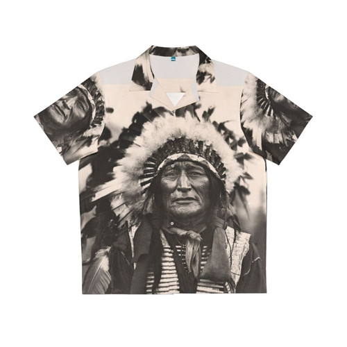 Comanche Chief Vintage Hawaiian Shirt featuring Native American tribal pattern