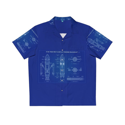 Star Trek First Contact Phoenix Spacecraft Hawaiian Shirt