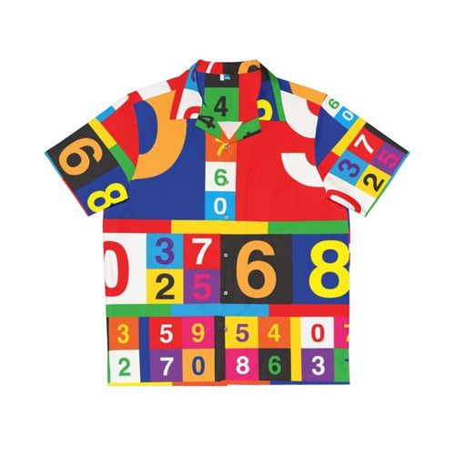 Coloured numbers Hawaiian shirt with karma chameleon inspired design