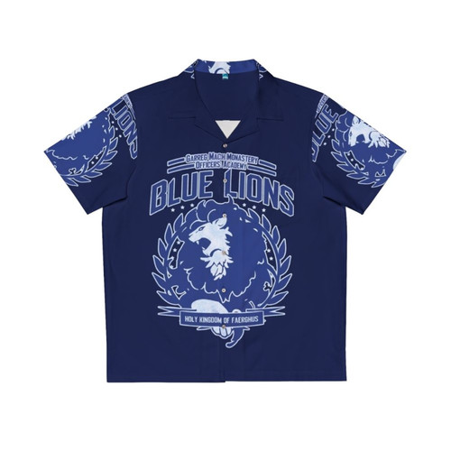 Dimitri from Fire Emblem Three Houses wearing a blue Hawaiian shirt