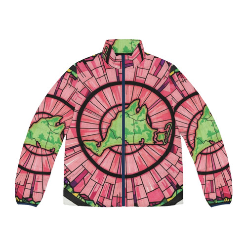 Martha's Vineyard Pink and Green Insulated Puffer Jacket