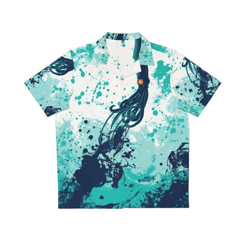 Squid Splash Hawaiian Shirt with Vibrant Tropical Ocean-Themed Print