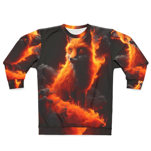 Fiery Firefox Sweatshirt with Vibrant Abstract Wildlife Design