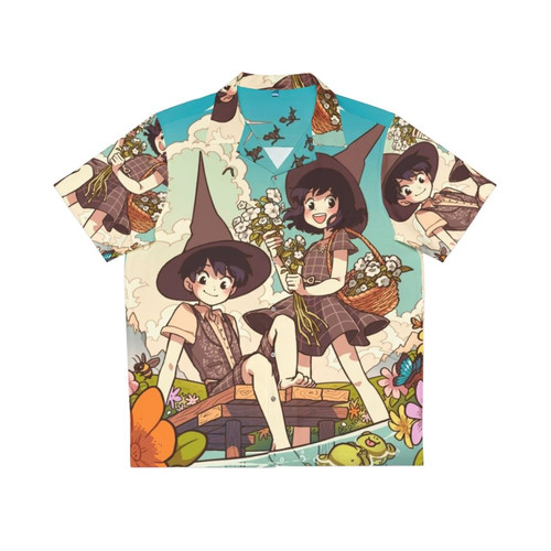 Colorful Hawaiian-style shirt featuring the Wytte twins from the popular webcomic