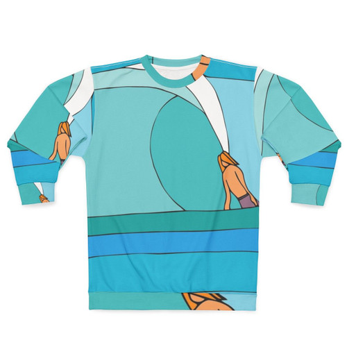 "Below Sea Level" sweatshirt with beach and ocean motif