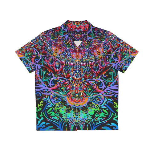 Mandala Energy Hawaiian Shirt featuring colorful psychedelic and boho-inspired design