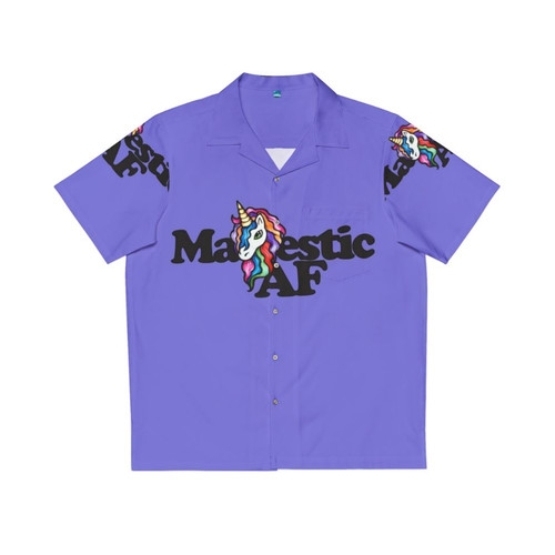 Majestic af hawaiian shirt featuring unicorn print and rainbow design