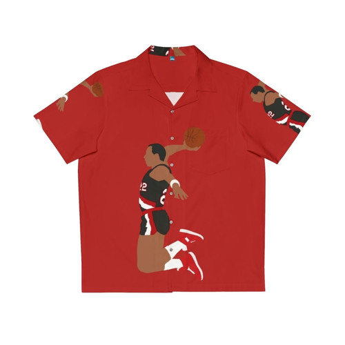 Clyde Drexler's Portland Trail Blazers Hawaiian Shirt featuring his famous dunk