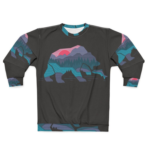 Bear Country Sweatshirt with Minimalist Nature and Wildlife Graphic